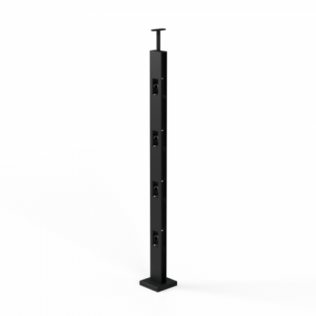 Holz Edelstahl Loft Industrial Geländer Schwarz Teile Handlauf Pfosten Eiche