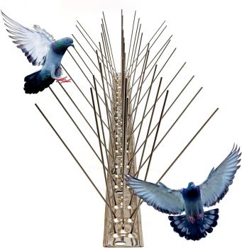 SPIRDS 5m (10x50 cm) Balkon-Taubenabwehr, Vogelabwehr zum Schutz von Blumenkasten Fensterbank, Taubenabwehr-Spikes 5-Reihig Rostfreier Stahl
