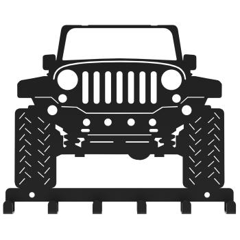 Preview: Schlüsselanhänger SCHWARZ aus Metall Geländerwagen JEEP Tür LOFT Modern Schlüssel Bügel / AUTO 3