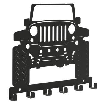 Schlüsselanhänger SCHWARZ aus Metall Geländerwagen JEEP Tür LOFT Modern Schlüssel Bügel / AUTO 3