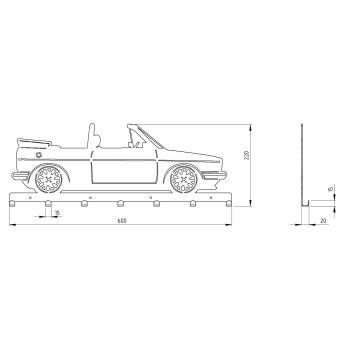 Preview: Kleiderhaken Kleiderbügel Garderobenleiste Haken Schwarz Fahrzeug aus Metall, für Eingang, Flur, Schlafzimmer, Flurgarderobe mit 7 Haken / AUTO 1