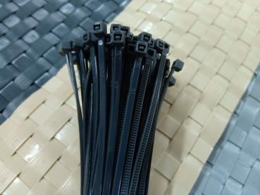 Preview: Kabelbinder verstellbar 1 Paket 100 Stück 2,5x200mm Wetterfest UV beständig Hohe Zugfestigkeit Anthrazit dunkelgrau