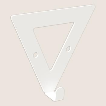 Preview: Kleiderhaken Bügel Garderobenleiste Hakenleiste Kreis Rund WEIß - 10 cm - aus Metall, für Eingang, Flur, Schlafzimmer, Flurgarderobe / DREIECK-2