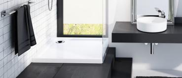 Preview: Duschtasse Duschwanne acryl 5cm hoch Bad Dusche Quadrat R55 Rechteck flach weiß