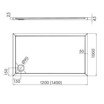 Extraflache Duschwanne Acryl Deutros New mit System Stabilsound Plus®