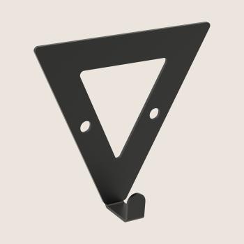 Preview: Kleiderhaken Garderobenleiste Hakenleiste Kreis Rund Schwarz - 10 cm - aus Metall, für Eingang, Flur, Schlafzimmer, Flurgarderobe / DREIECK-2