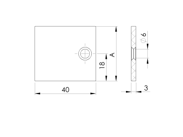 Preview: Aluminiumabdeckung für Adapter für 14-mm-Latten 40x34 R7016