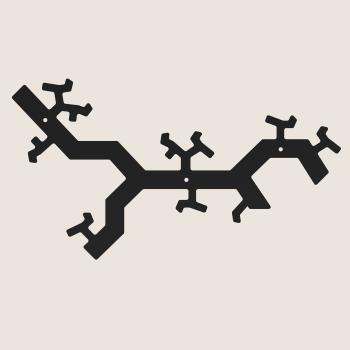 Preview: Kleiderhaken Garderobe Bügel Hakenleiste Schwarz - 50 cm - Baum aus Metall, für Eingang, Flur, Schlafzimmer, Flurgarderobe Badezimmer / ZWEIG