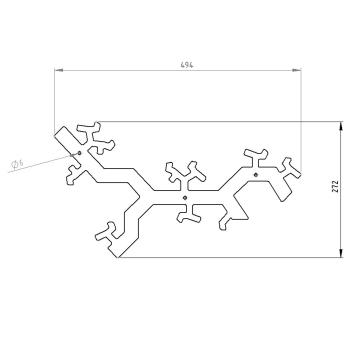 Preview: Kleiderhaken Garderobe Bügel Hakenleiste Schwarz - 50 cm - Baum aus Metall, für Eingang, Flur, Schlafzimmer, Flurgarderobe Badezimmer / ZWEIG