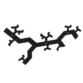 Kleiderhaken Garderobe Bügel Hakenleiste Schwarz - 50 cm - Baum aus Metall, für Eingang, Flur, Schlafzimmer, Flurgarderobe Badezimmer / ZWEIG