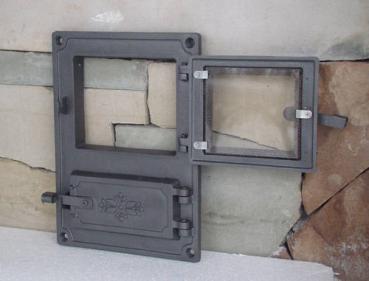 Gusseiserne Küchentür Dpk8 375x275 mit Verglasung, H1610