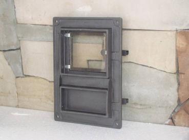 Gusseiserne Küchentür Dpk8 375x275 mit Verglasung, H1610