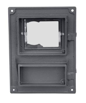 Gusseiserne Küchentür Dpk8w 375x275 mit Verglasung, H1631