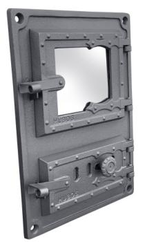 Preview: Gusseiserne Küchentür Dpk8wr 375x275 mit Verglasung, H1632