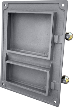 Gusseiserne Küchentür Dpk4m 375x275 mit Messingknöpfen, H1655