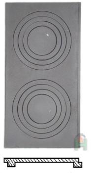 Kochfeld aus Gusseisen P2 600x310, H2602