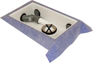 Ablaufbox für Duschwannen und Badewannen 47,5x28x7,5 cm Hermetische Box Safety Box für Abfluss Ablaufsystem
