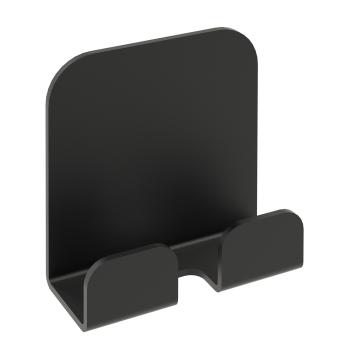 Kleiderhaken Garderobe Bügel Hakenleiste Schwarz - 5 cm - mit Klebeband aus Metall, für Eingang, Flur, Schlafzimmer, Flurgarderobe Badezimmer mit 2 Haken / HILL