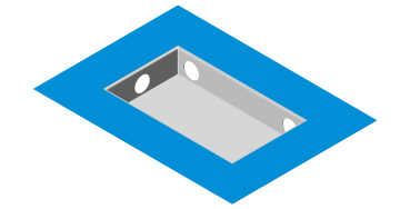 Preview: Ablaufbox für Duschwannen und Badewannen 47,5x28x12 cm Hermetische Box Safety Box für Abfluss Ablaufsystem