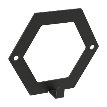Kleiderhaken Garderobenleiste Hakenleiste Schwarz - 11,5 cm - aus Metall, für Eingang, Flur, Schlafzimmer, Flurgarderobe / HEXAGON