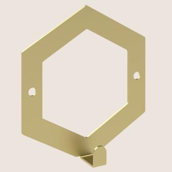 Preview: Kleiderhaken Garderobenleiste Hakenleiste GOLD - 10 cm - aus Metall, für Eingang, Flur, Schlafzimmer, Flurgarderobe / HEXAGON-2