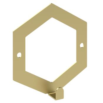 Kleiderhaken Garderobenleiste Hakenleiste GOLD - 10 cm - aus Metall, für Eingang, Flur, Schlafzimmer, Flurgarderobe / HEXAGON-2