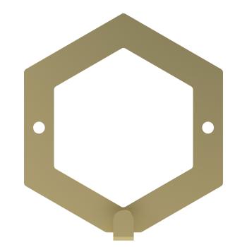 Preview: Kleiderhaken Garderobenleiste Hakenleiste GOLD - 10 cm - aus Metall, für Eingang, Flur, Schlafzimmer, Flurgarderobe / HEXAGON-2