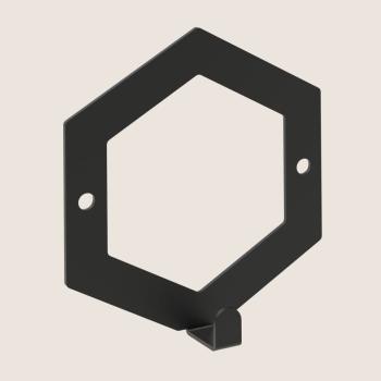 Preview: Kleiderhaken Garderobenleiste Hakenleiste Schwarz - 10 cm - aus Metall, für Eingang, Flur, Schlafzimmer, Flurgarderobe / HEXAGON-2