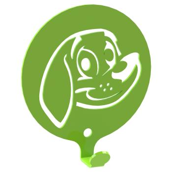 Kleiderhaken Kleiderbügel Kinder Haken GRÜN Tiere aus Metall, für Eingang, Flur, Schlafzimmer, Kinderzimmer Kindergarten / HUND