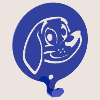Preview: Kleiderhaken Kleiderbügel Kinder Haken BLAU Tiere aus Metall, für Eingang, Flur, Schlafzimmer, Kinderzimmer Kindergarten / HUND