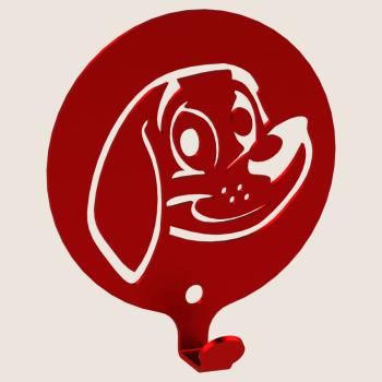 Preview: Kleiderhaken Kleiderbügel Kinder Haken ROT Tiere aus Metall, für Eingang, Flur, Schlafzimmer, Kinderzimmer Kindergarten / HUND