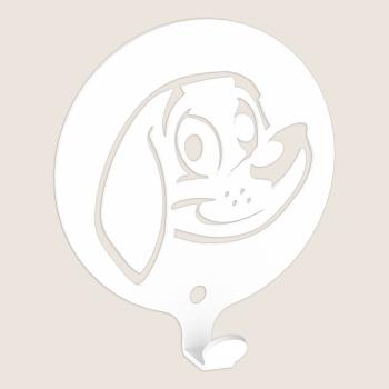 Preview: Kleiderhaken Kleiderbügel Kinder Haken WEIß Tiere aus Metall, für Eingang, Flur, Schlafzimmer, Kinderzimmer Kindergarten / HUND