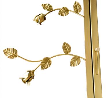 Preview: Kamintür Modell P1 Golden mit Rosen