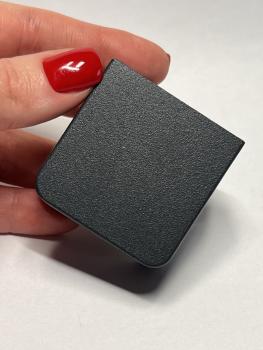 Preview: Glashalter Eckig Zamak SCHWARZ Glasklemme Zink RAL Geländer  RAL 9005