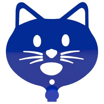 Preview: Kleiderhaken Kleiderbügel Kinder Haken BLAU Tiere aus Metall, für Eingang, Flur, Schlafzimmer, Kinderzimmer Kindergarten / KATZE