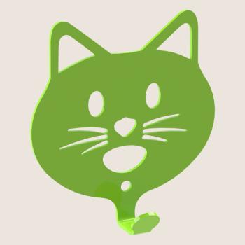 Preview: Kleiderhaken Kleiderbügel Kinder Haken GRÜN Tiere aus Metall, für Eingang, Flur, Schlafzimmer, Kinderzimmer Kindergarten / KATZE