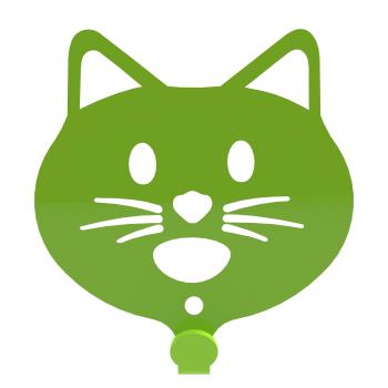 Preview: Kleiderhaken Kleiderbügel Kinder Haken GRÜN Tiere aus Metall, für Eingang, Flur, Schlafzimmer, Kinderzimmer Kindergarten / KATZE