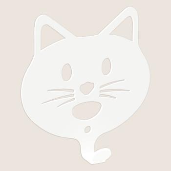 Preview: Kleiderhaken Kleiderbügel Kinder Haken WEIß Tiere aus Metall, für Eingang, Flur, Schlafzimmer, Kinderzimmer Kindergarten / KATZE