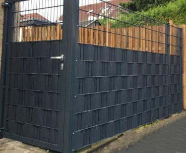 PVC Premium Sichtschutz Streifen Zaunblende Doppelstabmatte Zaunfolie 1200g/m²