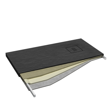 Stabilsound Plus Markas Verbundduschwanne Schwarz 90x90x3,5 cm, quadratisch