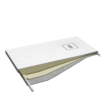 Stabilsound Plus Markas Verbundduschwanne White Structure 100x100x3,5 cm, quadratisch