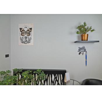 Preview: Schlüsselanhänger SCHWARZ aus Metall Motorradfahrer Tür LOFT Modern Schlüssel Bügel / MOTOR