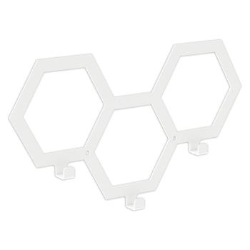 Kleiderhaken Garderobenleiste Hakenleiste WEIß - 35 cm - aus Metall, für Eingang, Flur, Schlafzimmer, Flurgarderobe mit 3 Haken / PANE 350