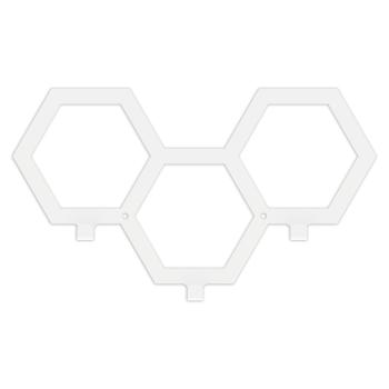 Preview: Kleiderhaken Garderobenleiste Hakenleiste WEIß - 35 cm - aus Metall, für Eingang, Flur, Schlafzimmer, Flurgarderobe mit 3 Haken / PANE 350