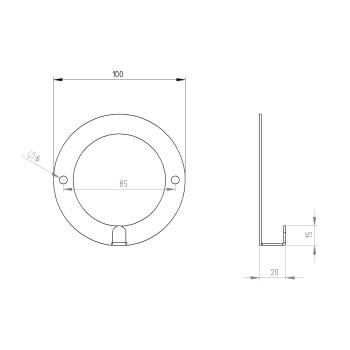 Preview: Kleiderhaken Garderobenleiste Hakenleiste Kreis Rund Schwarz - 10 cm - aus Metall, für Eingang, Flur, Schlafzimmer, Flurgarderobe / RING