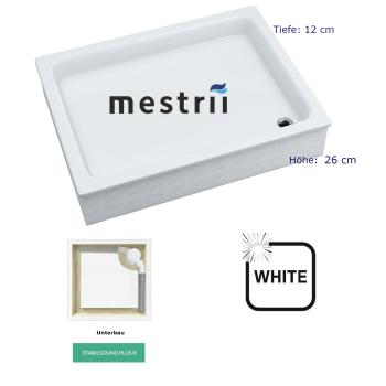 Preview: Duschtasse Duschwanne 80 x 100 Acrylwanne mit EPS Träger Rechteckig Stabilsound® Bau-Höhe 26 cm