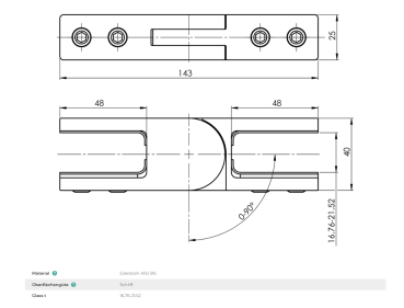 Edelstahl Glashalter Verbinder Gerade Winkel Ecke verstellbar 16,76-21 V4A V2A