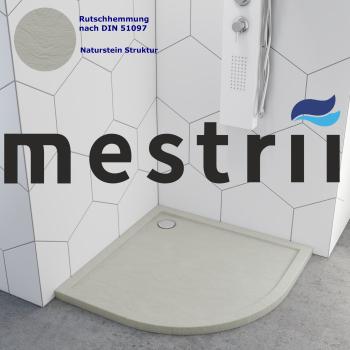 Duschtasse Duschwanne Grau Steinoptik Quadrat Rechteck Viertelkreis Fünfeck Cement Stone