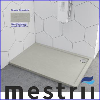 Duschtasse Duschwanne Grau Steinoptik Quadrat Rechteck Viertelkreis Fünfeck Cement Stone