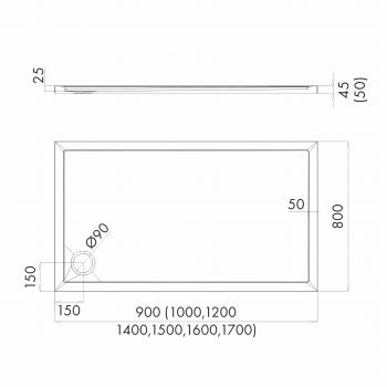 Duschtasse Duschwanne Grau Steinoptik Quadrat Rechteck Viertelkreis Fünfeck Cement Stone